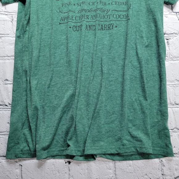 Farm Fresh Christmas Trees Graphic Print Short Sleeve Green Tshirt Size XL - Picture 3 of 10